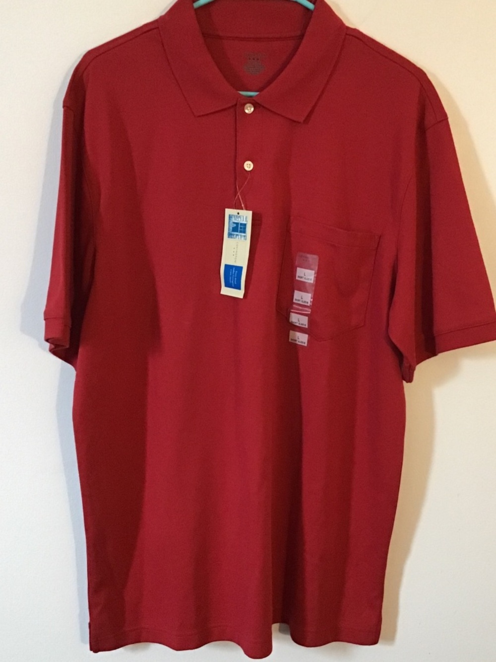 Men’s Covington Red Short Sleeve Polo Shirt Size Large